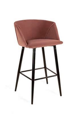 כסא בר מעוצב דגם CAESAR-בד קטיפה גוון ורוד