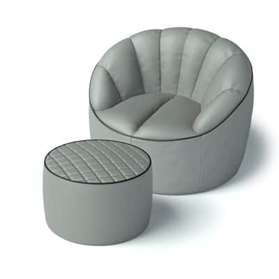 סט פוף והדום מעוצבים דגם NARKIS -מבחר צבעים לבחירה