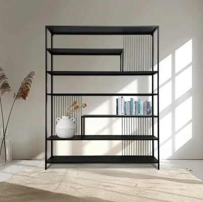 ספריה דקורטיבית דגם LIAV XL מתכת שחורה