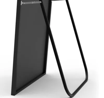 מראת גוף מלבנית דגם BILLY עומדת על רגל/תליה מסגרת אלומיניום שחורה