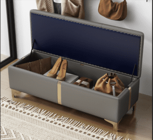 הדום ספסל דמוי עור מעוצב דגם TOUS כולל ארגז אחסון צבעים לבחירה