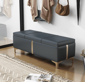 הדום ספסל דמוי עור מעוצב דגם TOUS כולל ארגז אחסון צבעים לבחירה