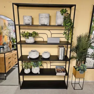 ספריה מעוצבת דגם KONI מתכת שחורה - 200 ס''מ