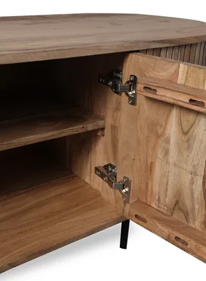 מזנון מעוצב דגם NEVADA עץ מלא בשילוב רגלי מתכת שחורים- 2 דלתות