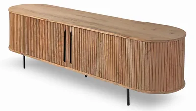 מזנון מעוצב דגם NEVADA עץ מלא בשילוב רגלי מתכת שחורים- 2 דלתות