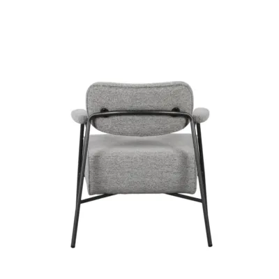 כורסא מעוצבת דגם KAROL בד בוקלה אפור