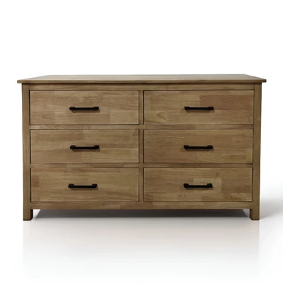 קומודה מעוצבת דגם ALBA עץ טבעי 6 מגירות - 120 סמ