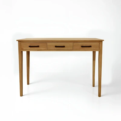 קונסולה מעוצבת דגם ALBA עץ 3 מגירות ידיות שחורות -120 סמ