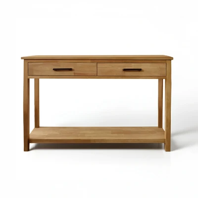 קונסולה מעוצבת דגם ALBA עץ 2 מגירות ומדף תחתון -110 סמ