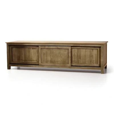 מזנון מעוצב דגם ALBA עץ גוון טבעי 3 דלתות הזזה-180 סמ