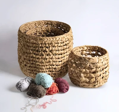 סט 3 סלי קש מעוצבים דגם HOLE