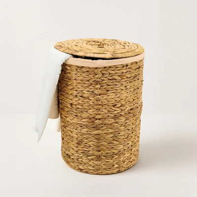 סל כביסה קש עגול מעוצב צמות דגם BRAIDS-מידות לבחירה