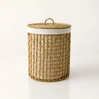 סל כביסה קש עגול מעוצב קלוע דגם PLAITED- מידות לבחירה