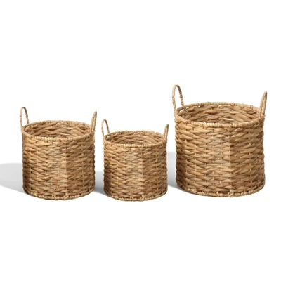 סט 3 סלי קש מעוצבים דגם STRAW