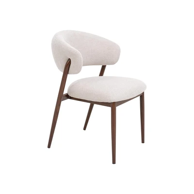 כסא מעוצב דגם MONZA בד גוון אבן רגל אגוז