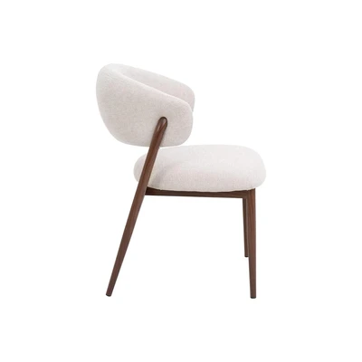 כסא מעוצב דגם MONZA בד גוון אבן רגל אגוז