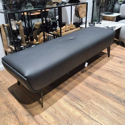 ספסל מעוצב דגם ANTON דמוי עור שחור