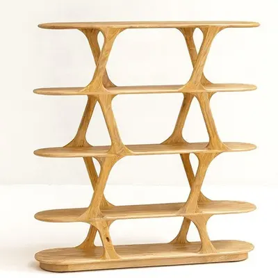 ספריה מעוצבת דגם ZARA עץ מנגו גוון טבעי