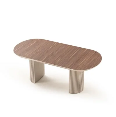 שולחן פינת אוכל נפתח דגם RINO אגוז רגל גוון סהרה