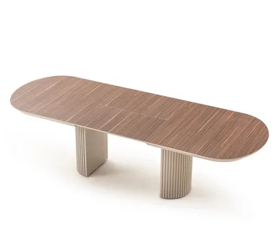 שולחן פינת אוכל נפתח דגם RINO אגוז רגל גוון סהרה