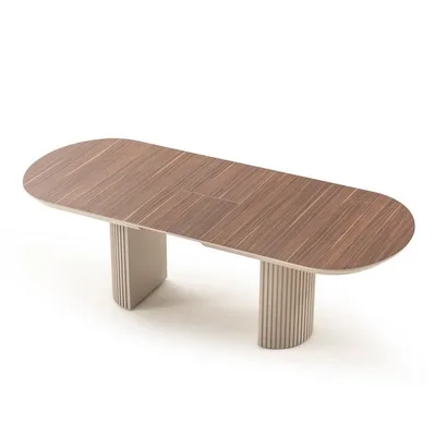 שולחן פינת אוכל נפתח דגם RINO אגוז רגל גוון סהרה