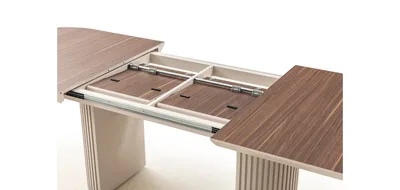 שולחן פינת אוכל נפתח דגם RINO אגוז רגל גוון סהרה