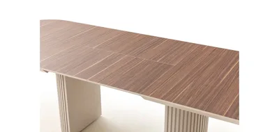 שולחן פינת אוכל נפתח דגם RINO אגוז רגל גוון סהרה