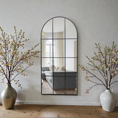 מראה מעוצבת דגם SPLIT מחולקת שחורה