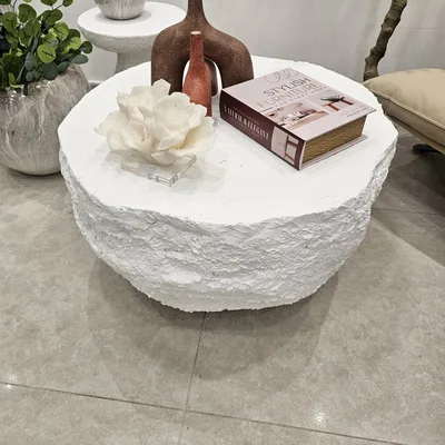 שולחן סלון עגול מעוצב דגם STONE