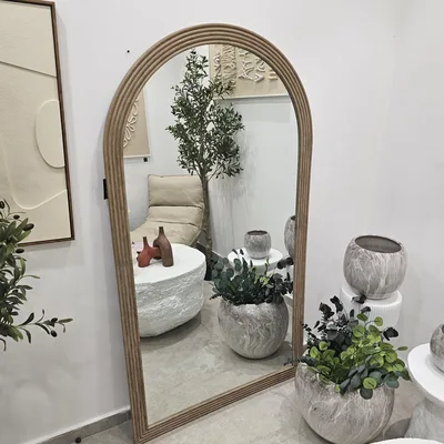 מראה מעוצבת דגם SHAYNA גוון טרוורטין מוקה