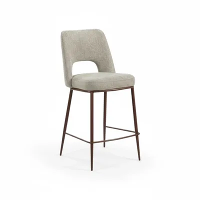 כסא בר מעוצב דגם PARIS-בז' רגל אגוז