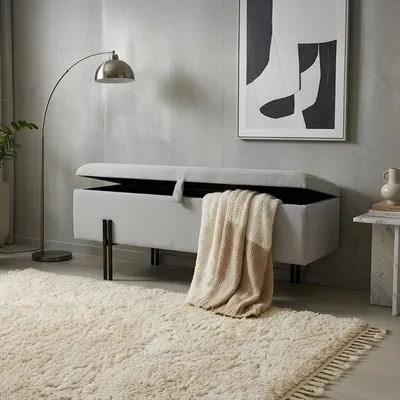 ספסל מעוצב דגם GONI -אפור