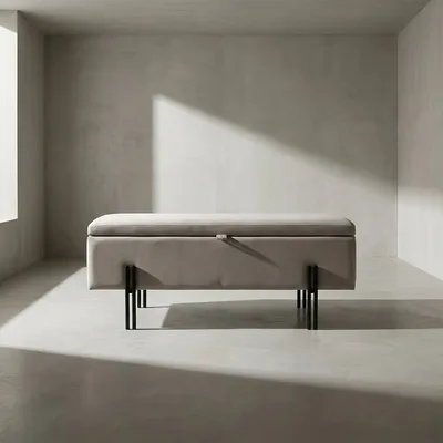 ספסל מעוצב דגם GONI -אפור