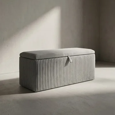 ספסל מעוצב נפתח דגם GLEN -אפור