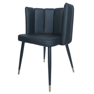 כסא אוכל צדפה דגם MONA דמוי עור-שחור