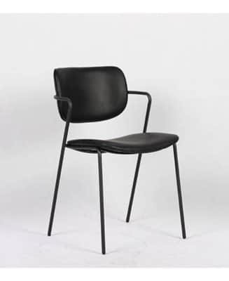 כסא אוכל מעוצב דגם SANDRA דמוי עור -שחור