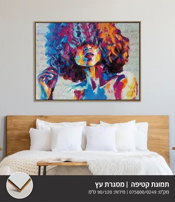 תמונה אבסטרקט מודפסת על בד קטיפה מסגרת עץ -90*120 ס''מ