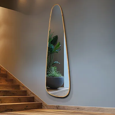 מראת גוף דגם NALA מעוצבת טיפה מסגרת עץ -160 ס''מ