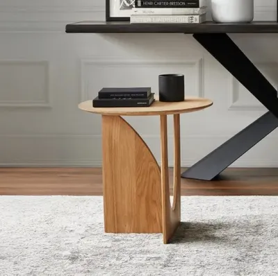 שולחן צד מעוצב דגם ORLANDO עץ מלא בגוון טבעי