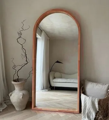 מראה מעוצבת דגם RIO מסגרת בולטת עץ אגוז - מידה 170/80 סמ