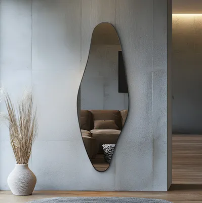 מראה מעוצבת אמורפית דגם DOLPH מסגרת שחורה -מידות לבחירה