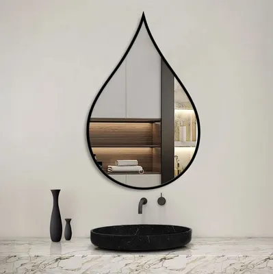 מראה מעוצבת דגם BIANCA מסגרת שחורה - מידות לבחירה