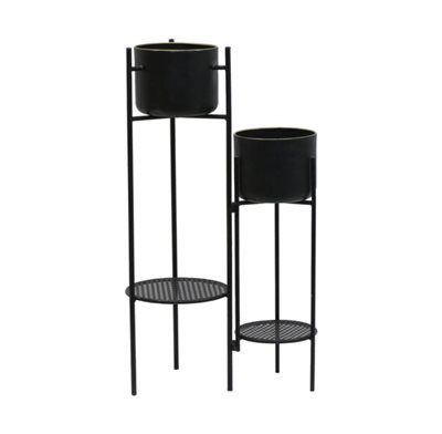 סט 2 מעמדים מעוצבים שחור ורשת