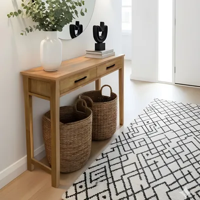 קונסולה מעוצבת דגם ALBA עץ 2 מגירות -100 סמ