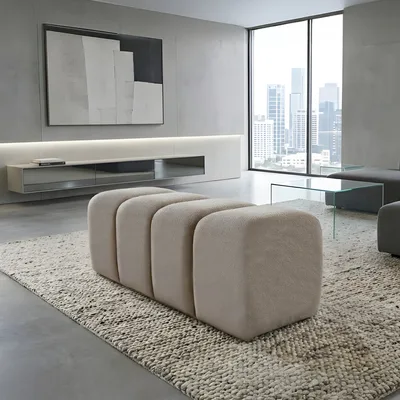 ספסל מעוצב דגם RONI -בז'