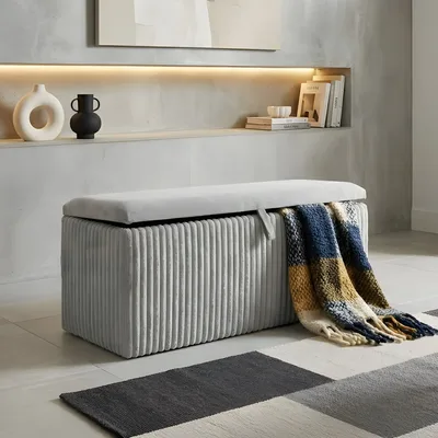 ספסל מעוצב נפתח דגם GLEN -אפור