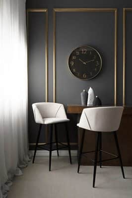 כסא בר מעוצב דגם CAESAR-בד קטיפה גוון אבן