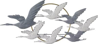 קישוט קיר מתכת אווזי בר